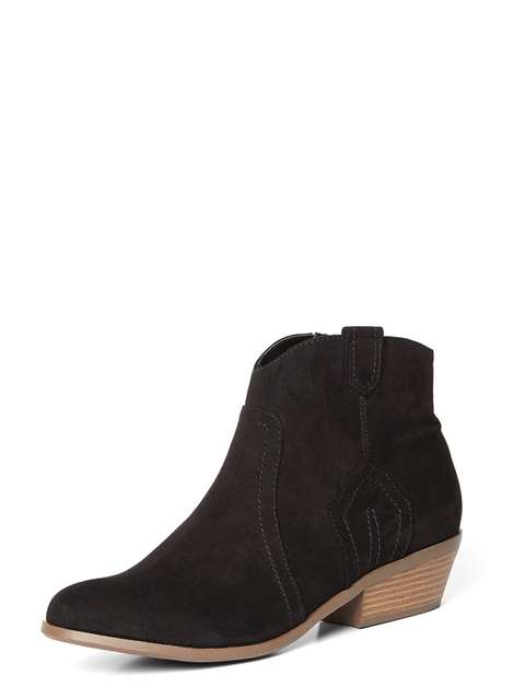 'Madds' Black Western Ankle Boots